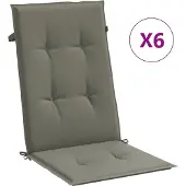 Syfax Hochlehner-Auflagen 6 Stk. Melange Dunkelgrau 120x50x4 cm Stoff