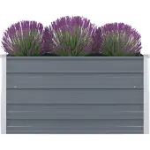 Syfax Hochbeet 100 x 100 x 45 cm Verzinkter Stahl Grau