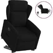 Syfax Relaxsessel mit Aufstehhilfe Elektrisch Schwarz Stoff