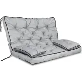 AIO Factory Gartenmöbelset, hohe Seite mit Paspelierung, 100 x 60 x 50 cm, grau