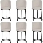 AEA Barhocker 6x Barstuhl stilvoll Barmöbel Sitzhocker Design Stahlfüße