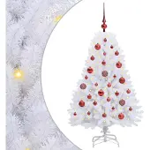 Syfax Künstlicher klappbarer Weihnachtsbaum Weiß 120 cm PVC und Stahl