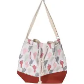 Excellent houseware Strandtasche , Polyester/Jute, 54x44 cm, braun/weiß