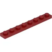 LEGO 1x8 Platte 3460 - 50 Stück Dunkelrot