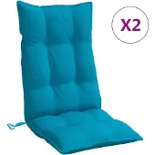 Syfax Hochlehner-Auflagen 2 Stk. Hellblau Oxford-Gewebe