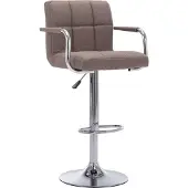 Syfax Moderner Barhocker Taupe Stoff, höhenverstellbar und drehbar, Sitzhöhe 63-83 cm