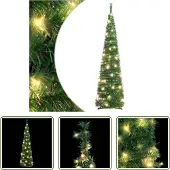 The Living Store Pop-Up-Weihnachtsbaum Künstlich 50 LEDs Grün 120 cm