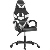 Syfax Gaming-Stuhl Drehbar Schwarz und Weiß Kunstleder