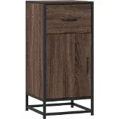 Syfax Sideboard Braun Eichen-Optik 35,5x35x76 cm Holzwerkstoff Metall