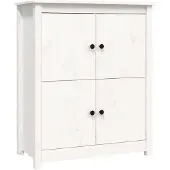 Syfax Sideboard Weiß 83x41,5x100 cm Massivholz Kiefer