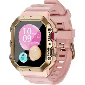 RUBICON Damen Smartwatch RNCF28 mit AMOLED-Touchscreen, Anruffunktion & Gesundheitsfunktionen Roségold