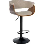 CLP Barhocker Vestal, Farbe:walnuss/creme, Grundmaterial:Stoff