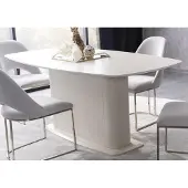 AEA Esstisch Esszimmer Tisch Küchentisch Speisetisch Tisch Säulenfuß Weiß