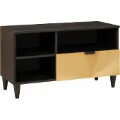 Syfax TV-Schränk Schwarz und Gold 80 x 33 x 46 cm Holzwerkstoff