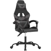 Syfax Gaming-Stuhl Drehbar Schwarz und Grau Kunstleder