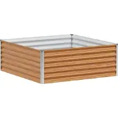 Syfax Hochbeet Hellbraun 98 x 100 x 36 cm Verzinkter Stahl