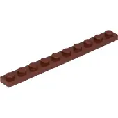 LEGO 1x10 Platten 4477 - 100 Stück Rotbraun