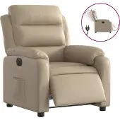Syfax Relaxsessel Elektrisch Cappuccino-Braun Kunstleder