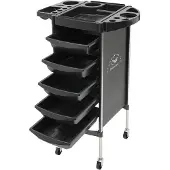 OEM Salonwagen, 6-stufiges Design, langlebige Konstruktion, schwarz