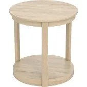 Northix Runder Couchtisch mit 2 Ebenen, Beine aus Gummibaumholz