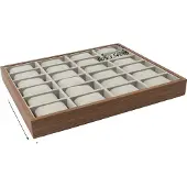 OEM Uhrenanzeige-Box, 24 Fächer, elegantes Design, Grau, 12+ Slots