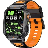 INF Multifunktionale Smartwatch mit Gesundheitsüberwachung & Bluetooth-Anruffunktionen Schwarz+Orange
