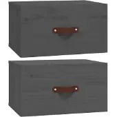Syfax Wand-Nachttische 2 Stk. Grau 40x29,5x22 cm