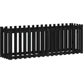 Syfax Hochbeet Latten-Design Schwarz 200x50x70 cm Massivholz Kiefer