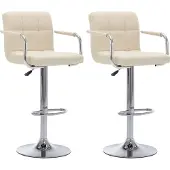 Syfax Barhocker 2 Stk. Creme Stoff