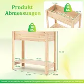 Northix Hochbeet aus Holz mit Ablage und Drainage