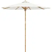 Syfax Garten-Sonnenschirm Cremeweiß Ø 240 x 260 cm Bambus