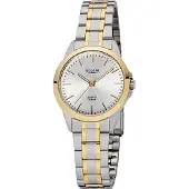 Regent Damen-Armbanduhr silber gold Analog F-1005 Edelstahl-Armband D2URF1005