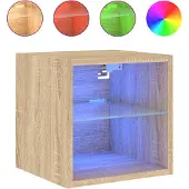 Syfax TV-Wandschrank mit LED-Leuchten Sonoma-Eiche 30x28,5x30 cm