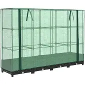 Syfax Hochbeet mit Gewächshausabdeckung Rattanoptik 160x40x123 cm