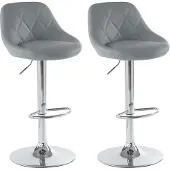 Alightup 2er Set Barhocker Barstuhl Höhenverstellbar Tresenhocker Küchenhocker, Grau
