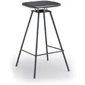 AEA Moderner Barhocker mit schwarzem Sitz und schwarzem Metallgestell