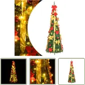 The Living Store Pop-Up-Weihnachtsbaum Künstlich 50 LEDs Grün 120 cm