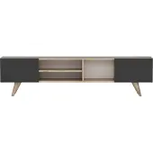 En.casa [] TV-Schrank Assens 160x31x40cm Eiche und schwarz