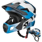 RockBros Fahrrad Kinderhelm, Integriert Fahrradhelm, Jugend, Blau schwarz weiß, S(48-54cm)