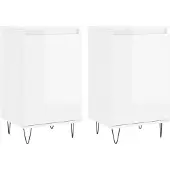 Syfax Sideboards 2 Stk. Hochglanz-Weiß 40x35x70 cm Holzwerkstoff