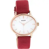 Oozoo Damen Armbanduhr rot Analog C10942 Timepieces Lederarmband D2UOC10942