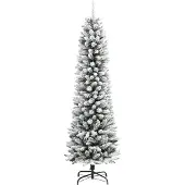 Syfax Künstlicher Weihnachtsbaum Schlank mit Schnee 210 cm PVC & PE