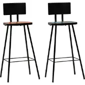 Syfax Barhocker 2 Stk. Massives Altholz