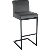 CLP Barhocker Hopewell Samt B - dunkelgrau