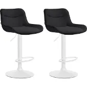 CLP 2er Set Barhocker Vonore Stoff chrom - schwarz