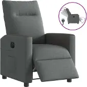 Syfax Relaxsessel Elektrisch Dunkelgrau Stoff