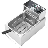 OEM Elektrische Fritteuse, 2,5 kW Heizung, 6L Kapazität, Silber, 220V-240V EU-Stecker