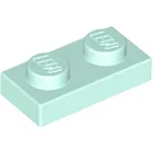 LEGO 100x 1x2 Platten 3023 - Plate Helles Aqua - Light Aqua