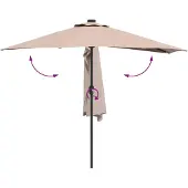 Syfax Garten-Sonnenschirm Taupe 294 x 150 x 224 cm