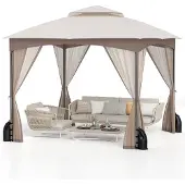 Northix 3x3 m Pavillon mit Moskitonetz & Sandsäcken, wasserdicht